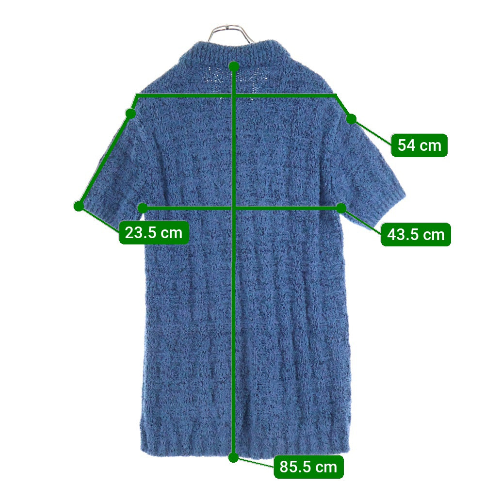 Maison Margiela 1 10(メゾンマルジェラ 1 10) 22AW レーヨン混 半袖ニットポロシャツ ブルー S50GL0043 S18151