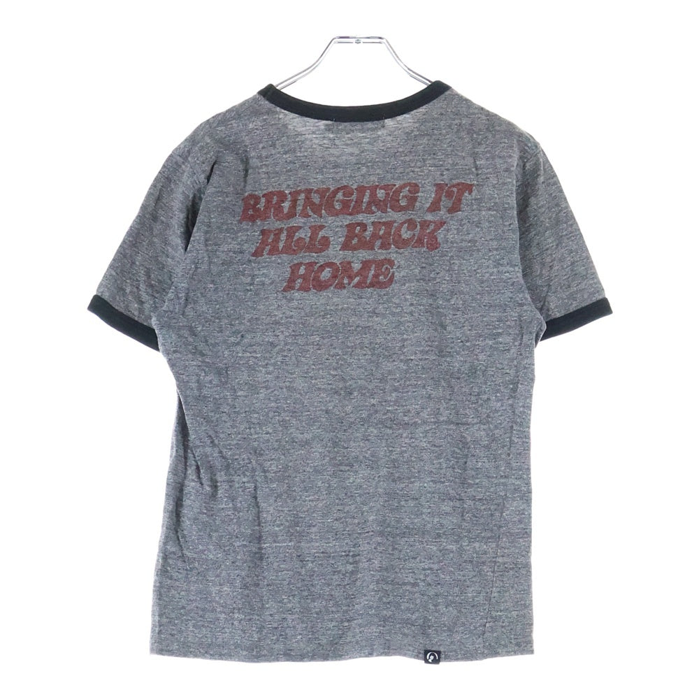 HYSTERIC GLAMOUR(ヒステリックグラマー) プリント 半袖 リンガーTシャツ カットソー グレー 0293CT01