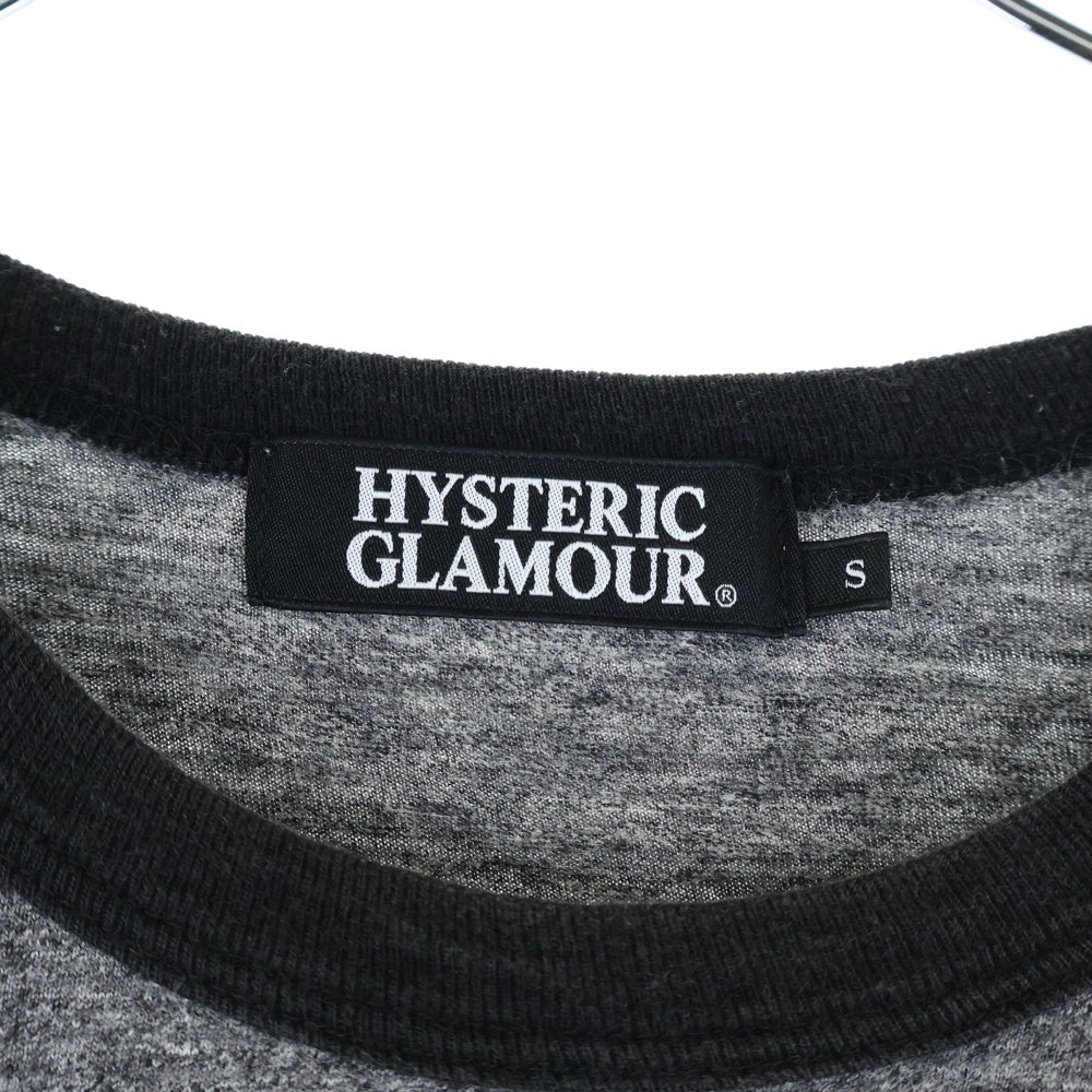 HYSTERIC GLAMOUR(ヒステリックグラマー) プリント 半袖 リンガーTシャツ カットソー グレー 0293CT01
