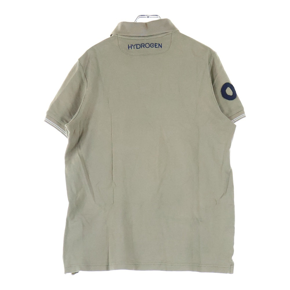 HYDROGEN(ハイドロゲン) コットン ワッペン 半袖ポロシャツ ベージュ