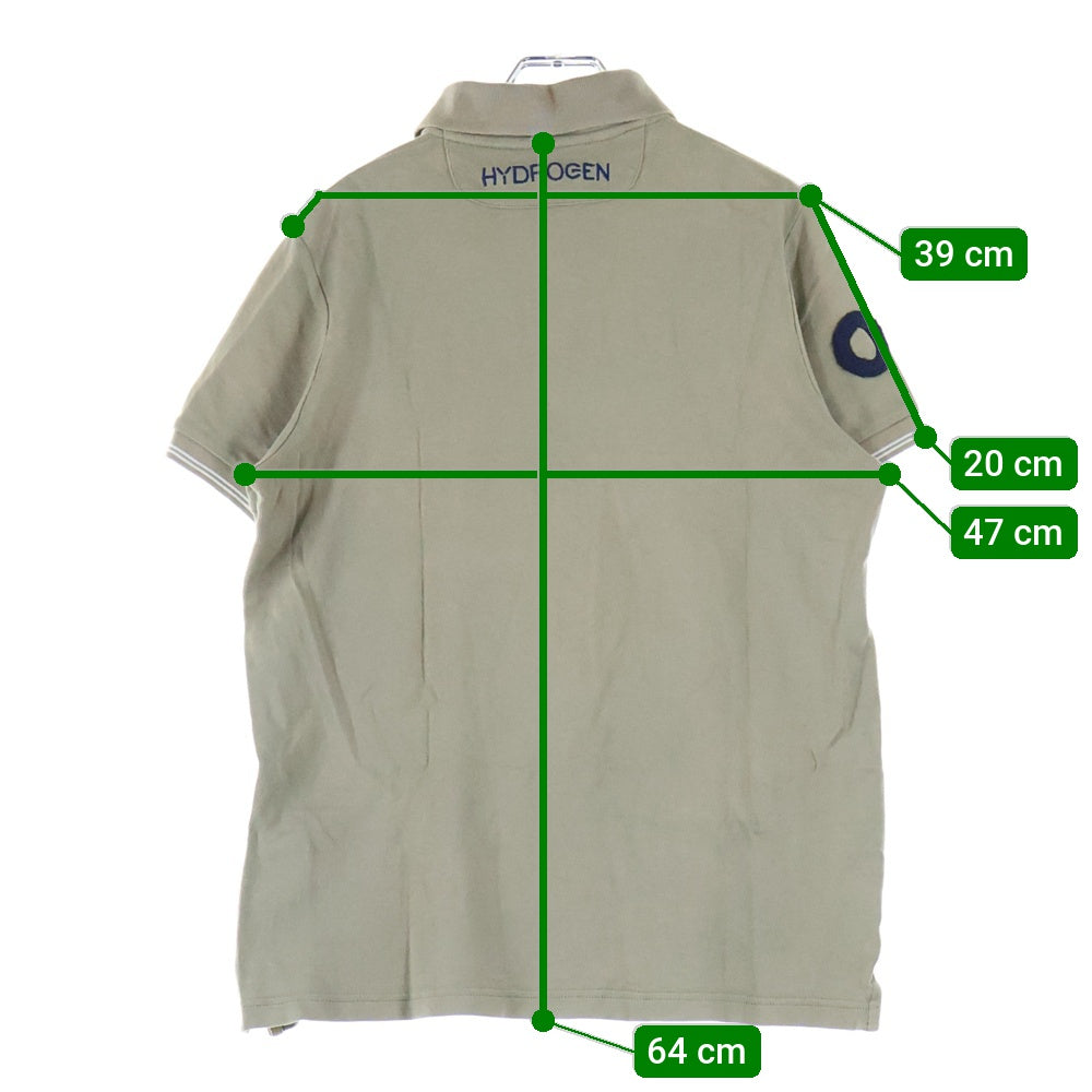 HYDROGEN(ハイドロゲン) コットン ワッペン 半袖ポロシャツ ベージュ
