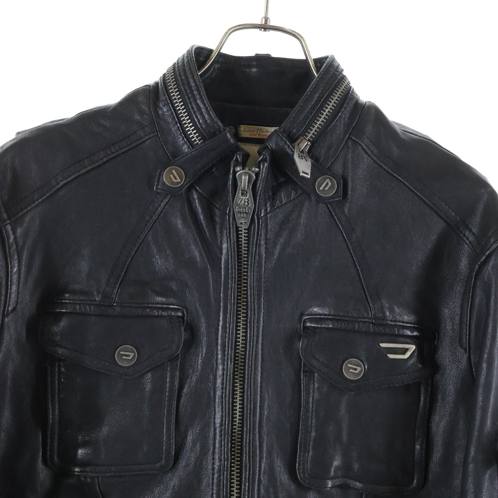 DIESEL(ディーゼル) シープレザー シングル レザージャケット ブラック