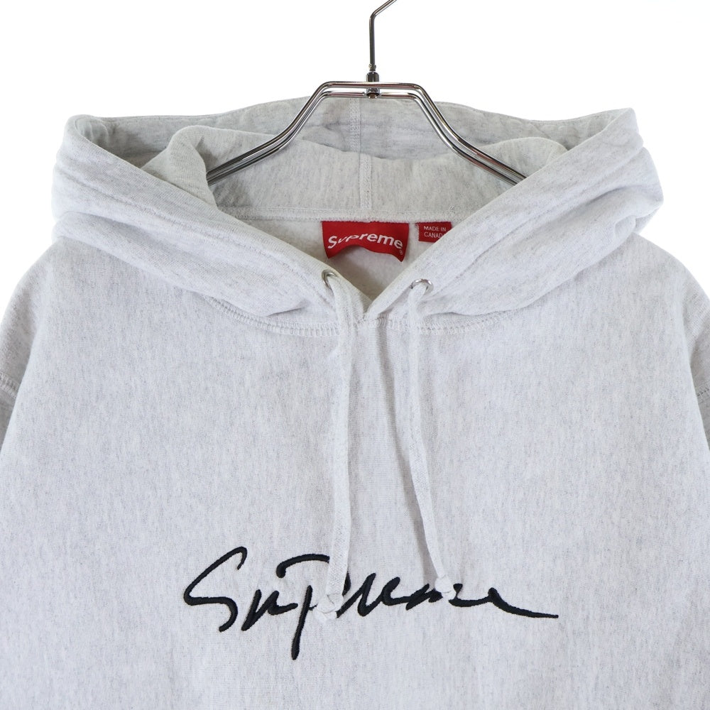 SUPREME(シュプリーム) 18AW Classic Script Hooded Sweatshirt クラシック スクリプト フーデッドスウェット プルオーバーパーカー グレー