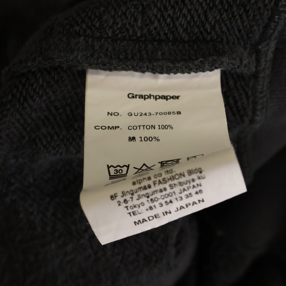 Graphpaper(グラフペーパー) 24AW ×LOOPWHEELER High Neck Sweat ループウィラー ハイネック スウェット トレーナー グレー GU243‐70085B