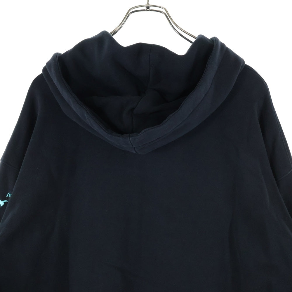 MOSCHINO(モスキーノ) 24SS LOGO PRINTED DRAWSTRING HOODIE ロゴプリント ペインティングデザイン スウェット プルオーバーパーカー ブラック 241ZRA17172028