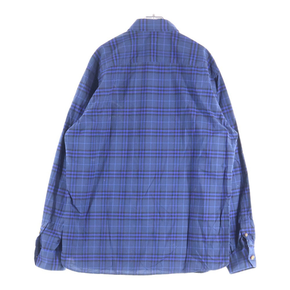 BURBERRY(バーバリー) ボタンダウン チェック 長袖 シャツ ブルー 8048121