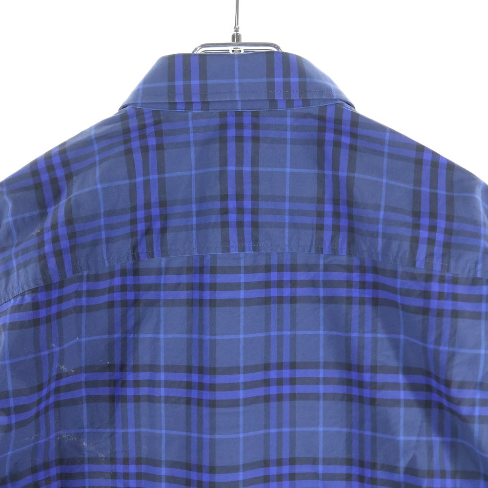 BURBERRY(バーバリー) ボタンダウン チェック 長袖 シャツ ブルー 8048121