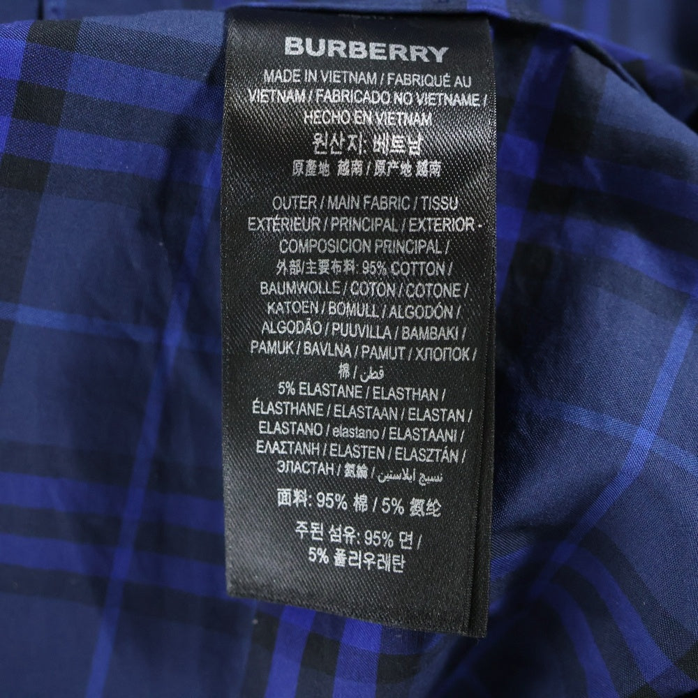 BURBERRY(バーバリー) ボタンダウン チェック 長袖 シャツ ブルー 8048121