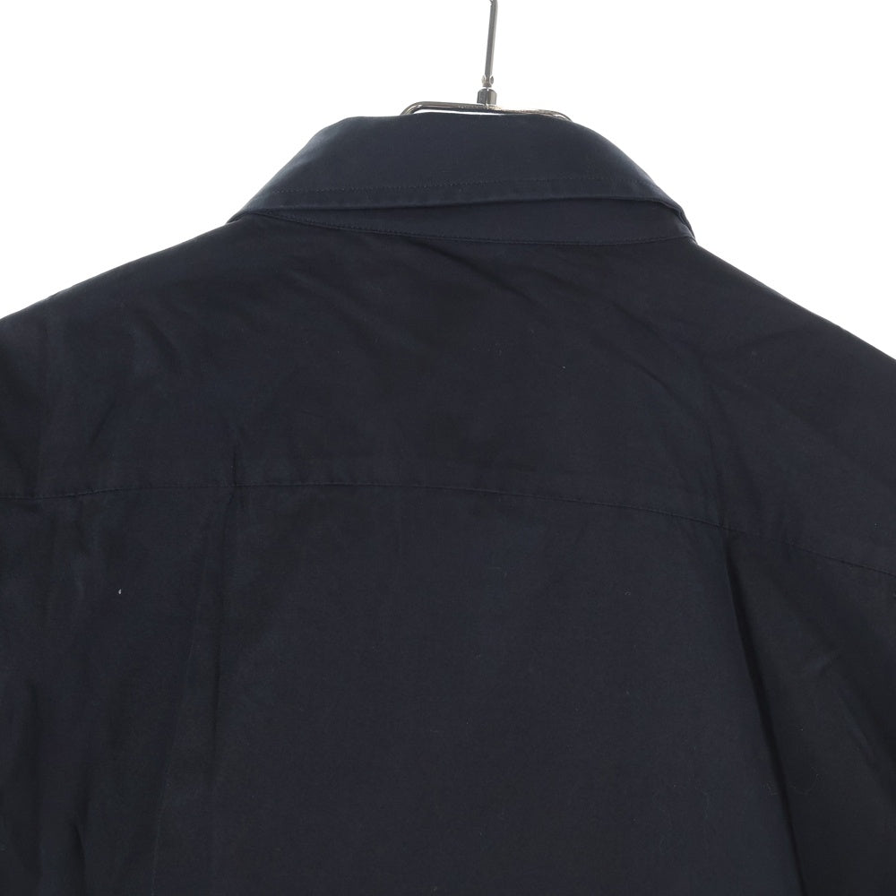 BURBERRY(バーバリー) エンブロイダリー ロゴ チェック 長袖 シャツ ブラック 8091925