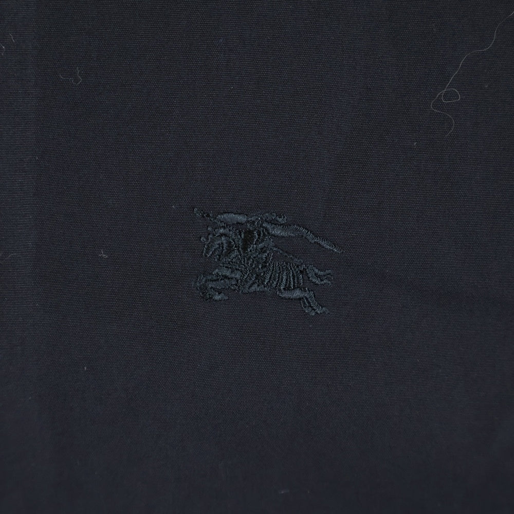 BURBERRY(バーバリー) エンブロイダリー ロゴ チェック 長袖 シャツ ブラック 8091925