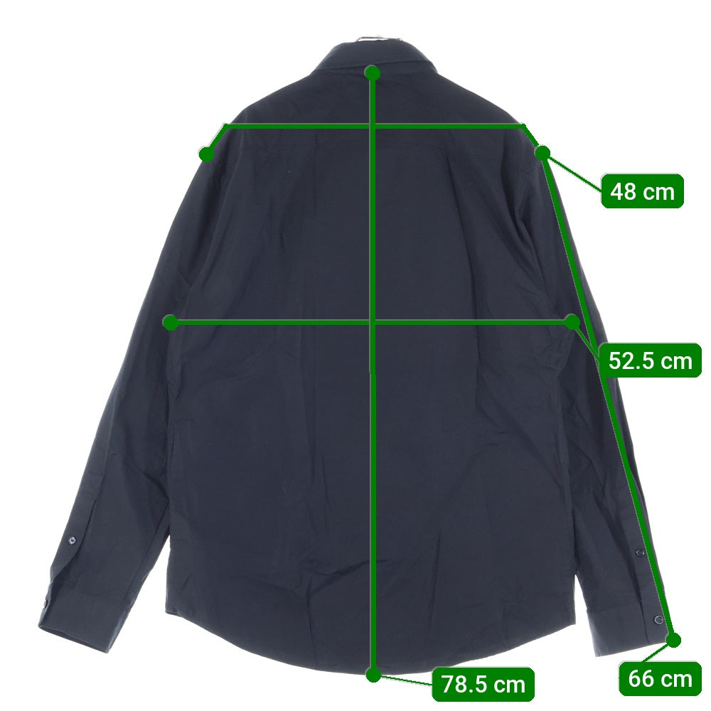 BURBERRY(バーバリー) エンブロイダリー ロゴ チェック 長袖 シャツ ブラック 8091925