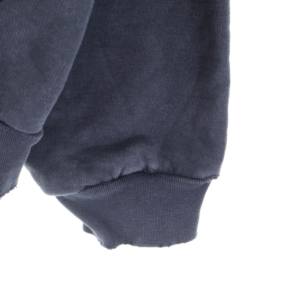 BALENCIAGA(バレンシアガ) Painted Zip-up Hoodie ダメージ加工 バックペイント ジップアップフーディ スウェットパーカー ブラック 803264 TRVU1