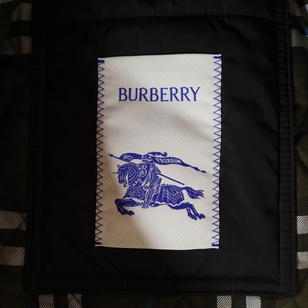 BURBERRY(バーバリー) マルチポケット ドローストリング ジップアップ フーデッド キルティングコート ブラック