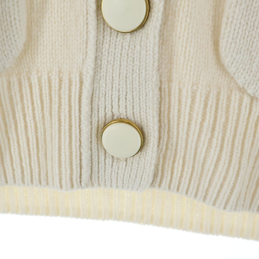 COACH(コーチ) ロゴデザインプレート ダブルポケット 5B ニット カーディガン レディース ホワイト