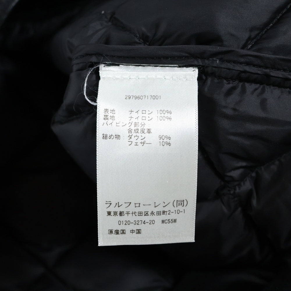 LAUREN RALPH LAUREN(ローレンラルフローレン) ショルダーエンブロイダリーデザイン マルチポケット ジップアップ キルティングジャケット レディース ブラック