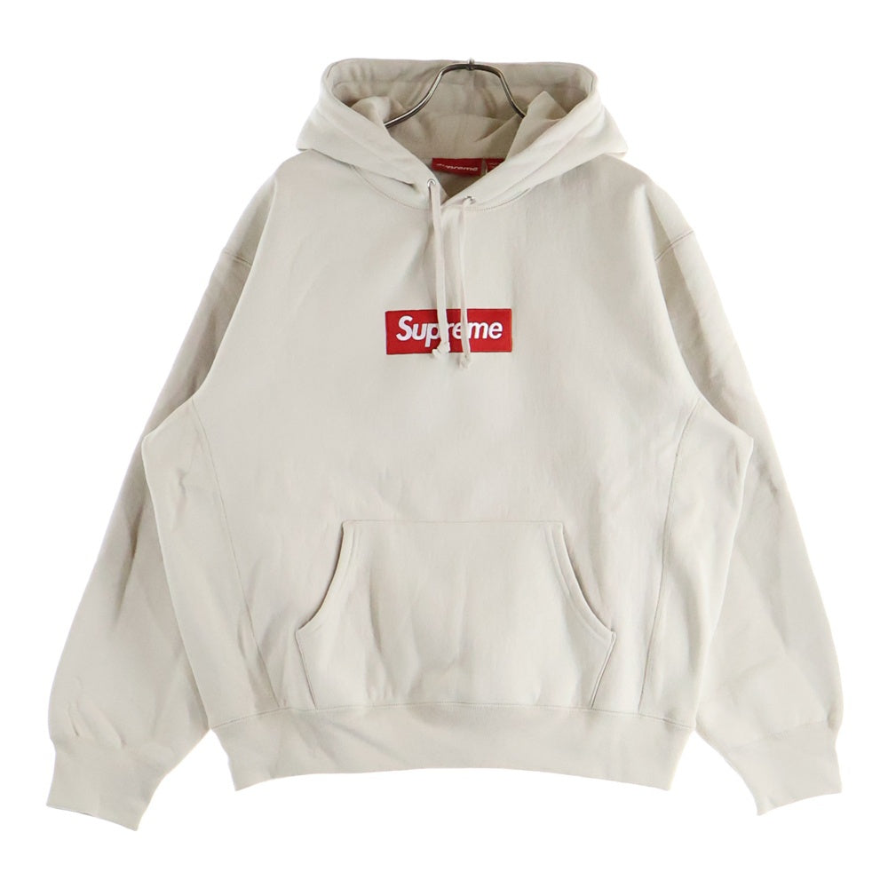 SUPREME(シュプリーム) 24AW Stone Box Logo Hooded Sweatshirt ストーン ボックス ロゴ フーデッド プルオーバースウェットパーカー フーディー ベージュ