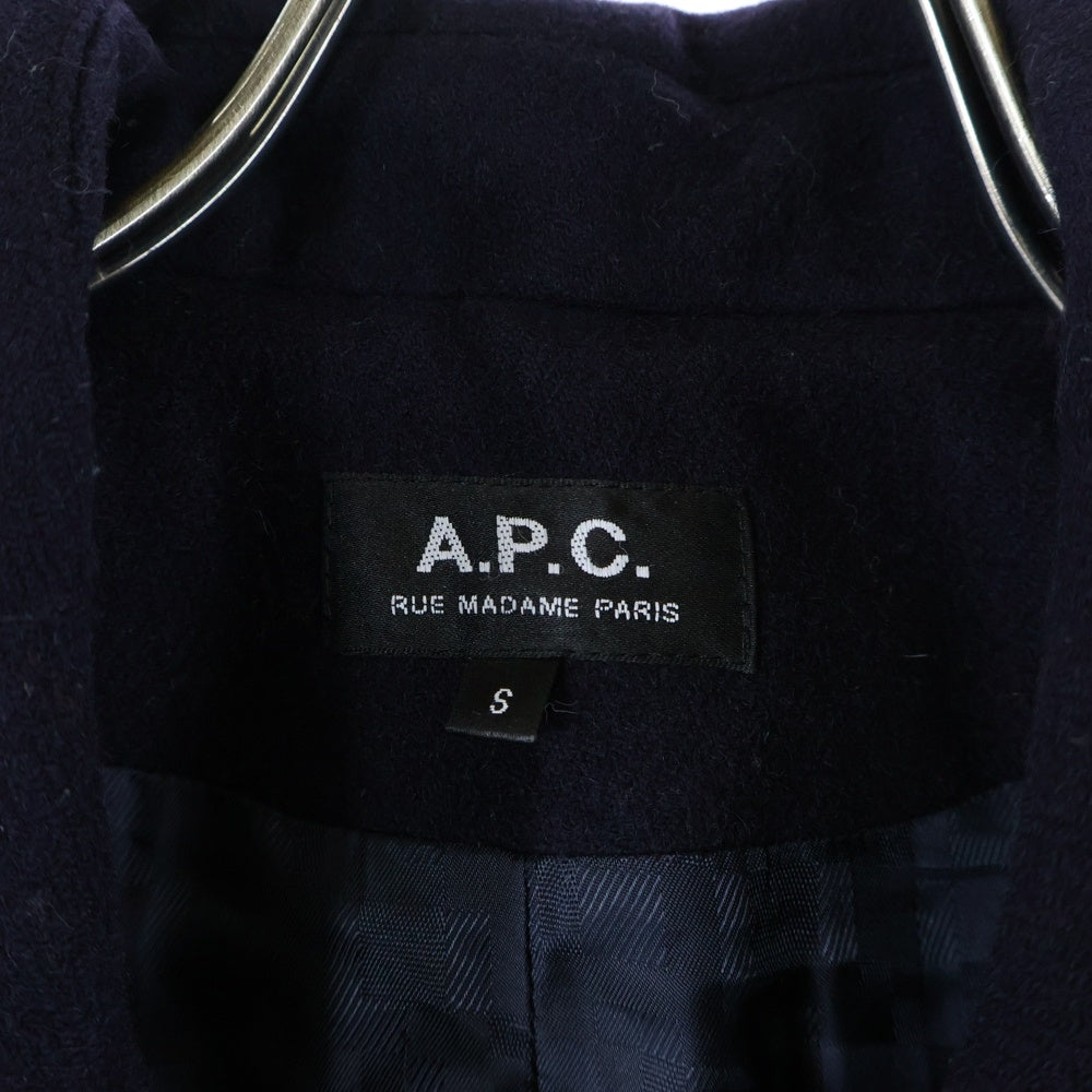 A.P.C(アーペーセー) ラトビア製 ウールナイロン Pコート ネイビー