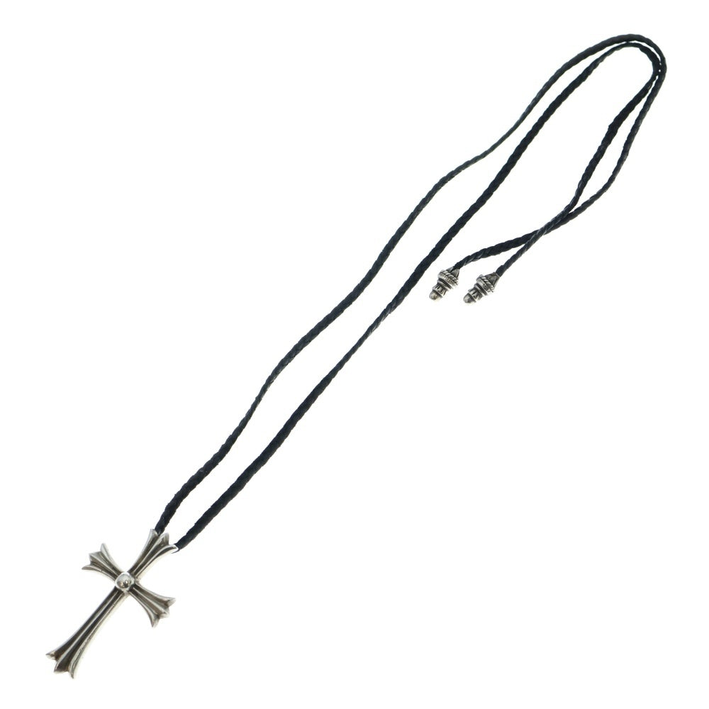 CHROME HEARTS(クロムハーツ) CH CRS LG BC ラージCHクロスペンダント Wボロチップ レザーブレイドネックレス シルバー BCA214