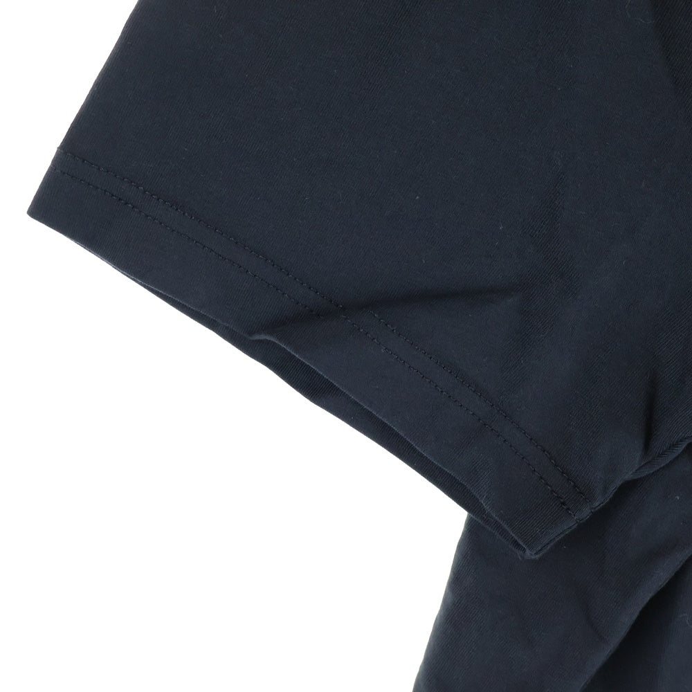 TOMMY HILFIGER(トミーヒルフィガー) エンブレムロゴ刺繍 クルーネック コットン 半袖Tシャツ カットソー ネイビー RE00509