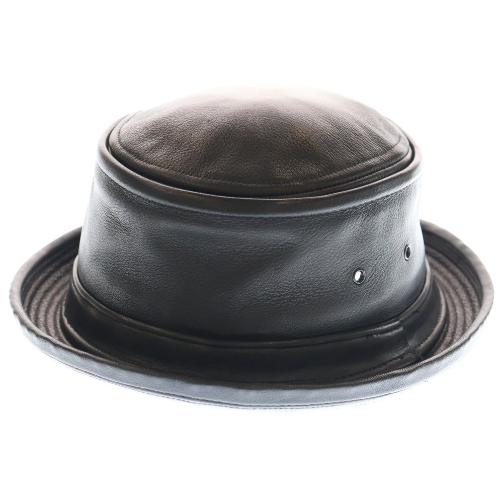 NEW YORK HAT(ニューヨークハット) レザー バケットハット 帽子 ブラック