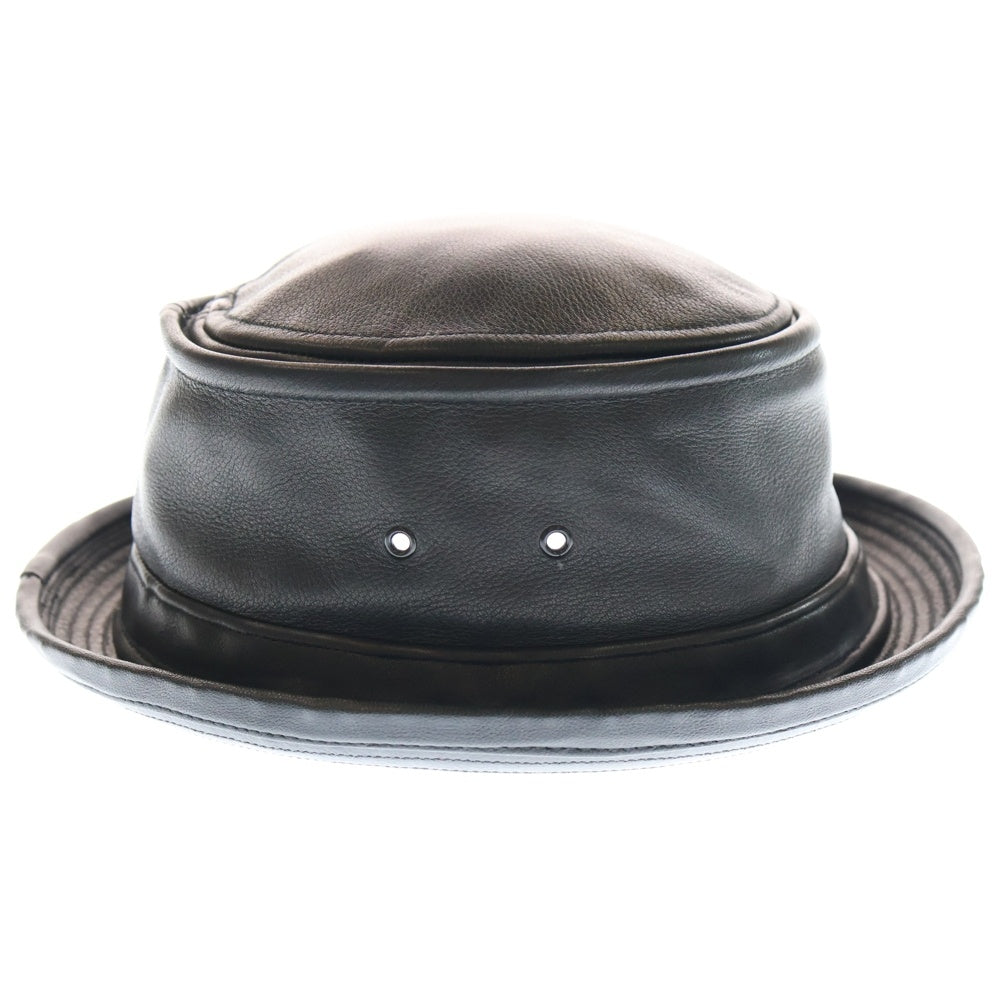 NEW YORK HAT(ニューヨークハット) レザー バケットハット 帽子 ブラック