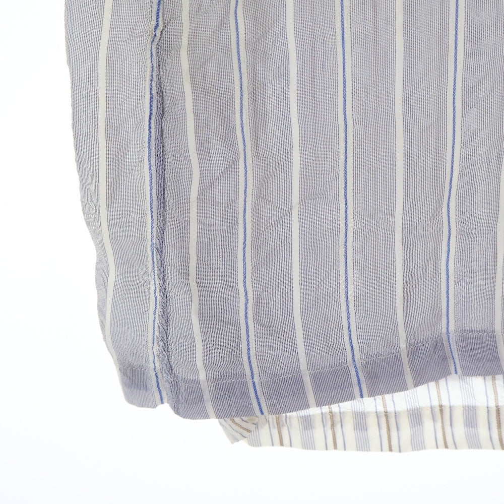 COMME des GARCONS SHIRT(コムデギャルソンシャツ) 00SS レイヤードデザイン ストライプ ジップアップ 半袖 シャツ グレー S08127X