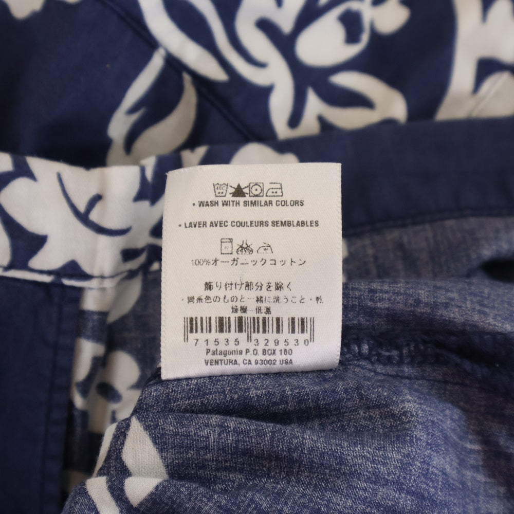 PATAGONIA(パタゴニア) パタロハ オーガニックコットン 半袖アロハシャツ 総柄 ブルー/ホワイト