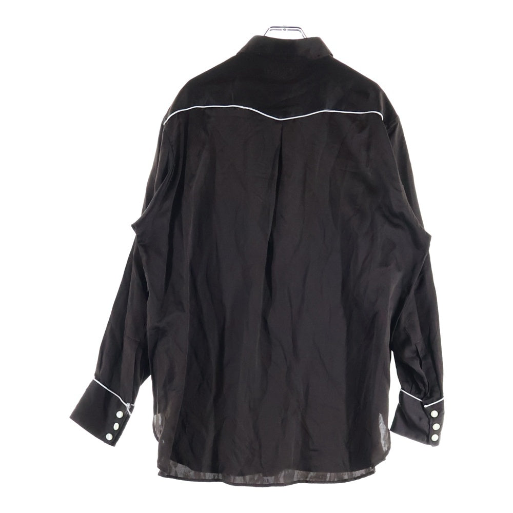 YOUNG & OLSEN(ヤングアンドオルセン) シルク混 長袖ウエスタンシャツ ブラウン Y01601-SH001