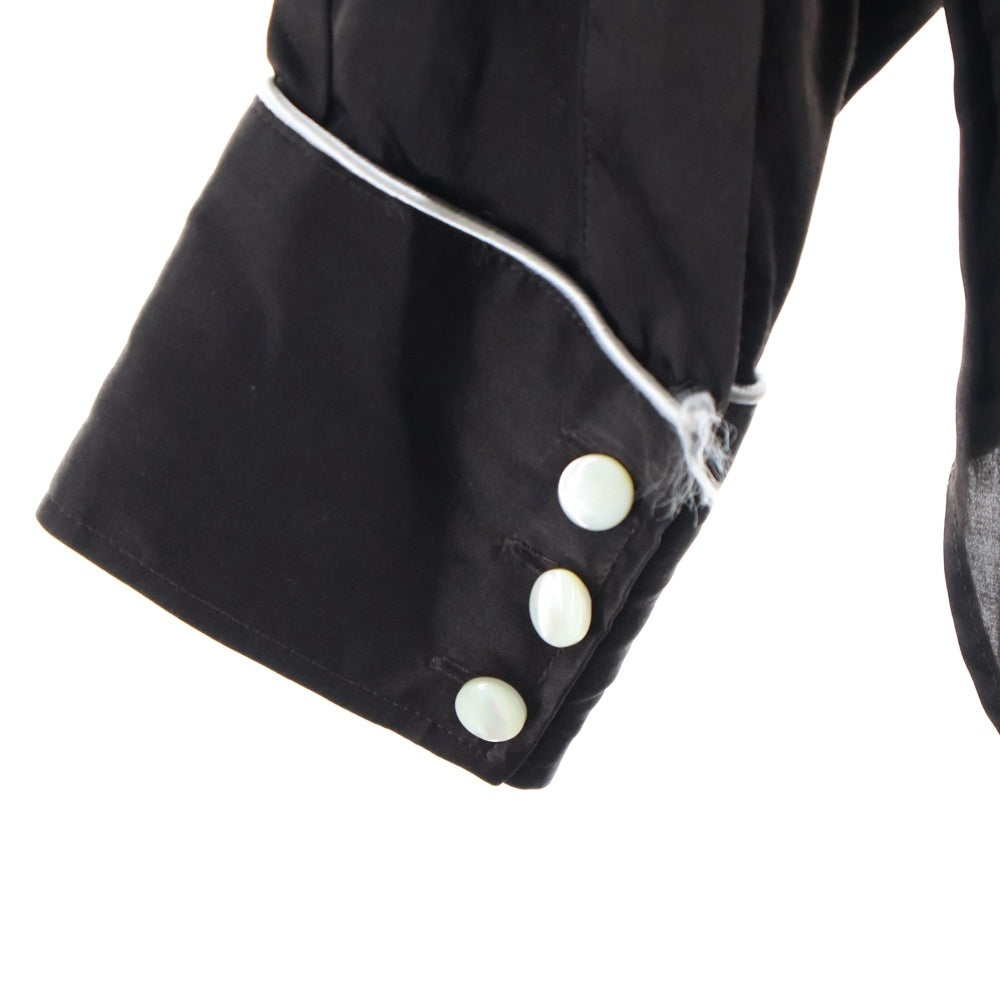 YOUNG & OLSEN(ヤングアンドオルセン) シルク混 長袖ウエスタンシャツ ブラウン Y01601-SH001