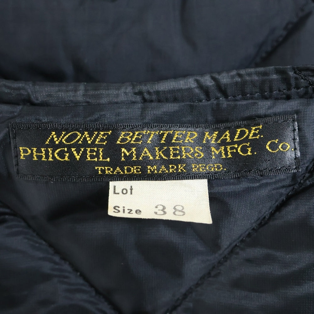 PHIGVEL MAKERS&CO(フィグベルメーカーズアンドコー) NONE BETTER MADE キルティング ダウンベスト ブラック
