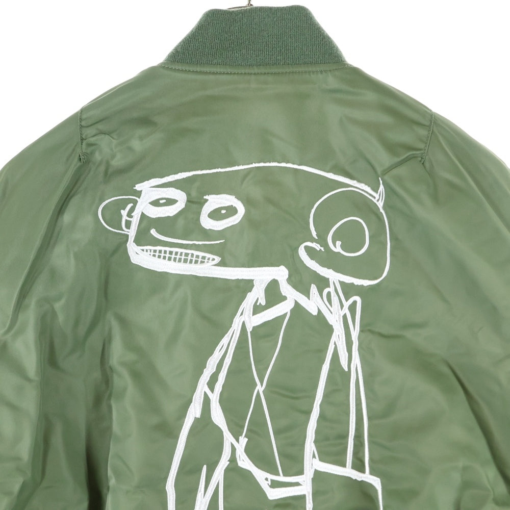 FUTURA LABORATORIES(フューチュラ・ラボラトリーズ) ×NIGOLD MA-1 JACKET ニゴールド フロントロゴエンブロイダリー マルチポケット ジップアップ フライジャケット エムエーワン グリーン