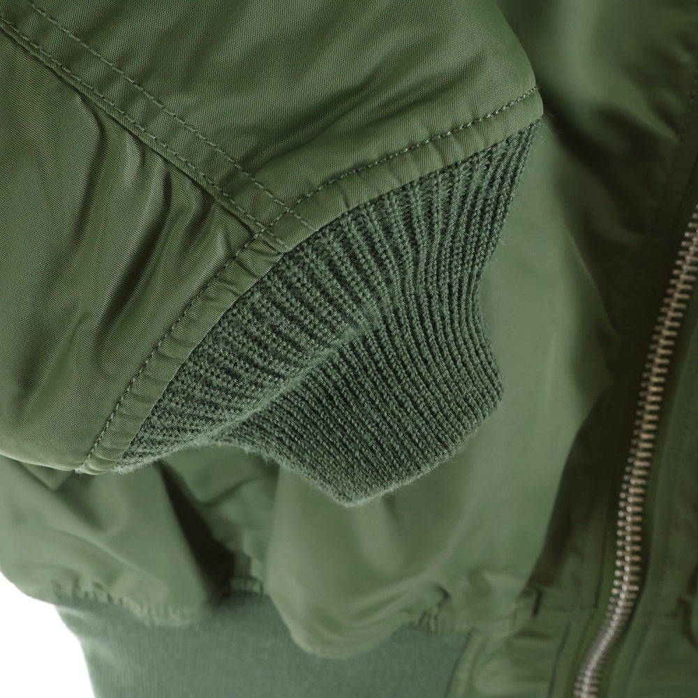 FUTURA LABORATORIES(フューチュラ・ラボラトリーズ) ×NIGOLD MA-1 JACKET ニゴールド フロントロゴエンブロイダリー マルチポケット ジップアップ フライジャケット エムエーワン グリーン