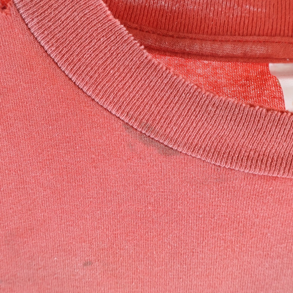 SAINT MICHAEL(セントマイケル) 25SS S/S TEE SAINT/RED ロゴプリント ヴィンテージ加工 Tシャツ 半袖カットソー レッド SM-HR8-0000-027