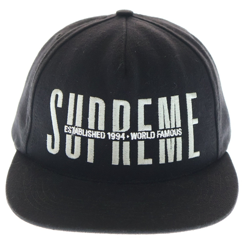 SUPREME(シュプリーム) 18AW Global 6 Panel Cap グローバル ロゴエンブロイダリー キャップ 帽子 ブラック