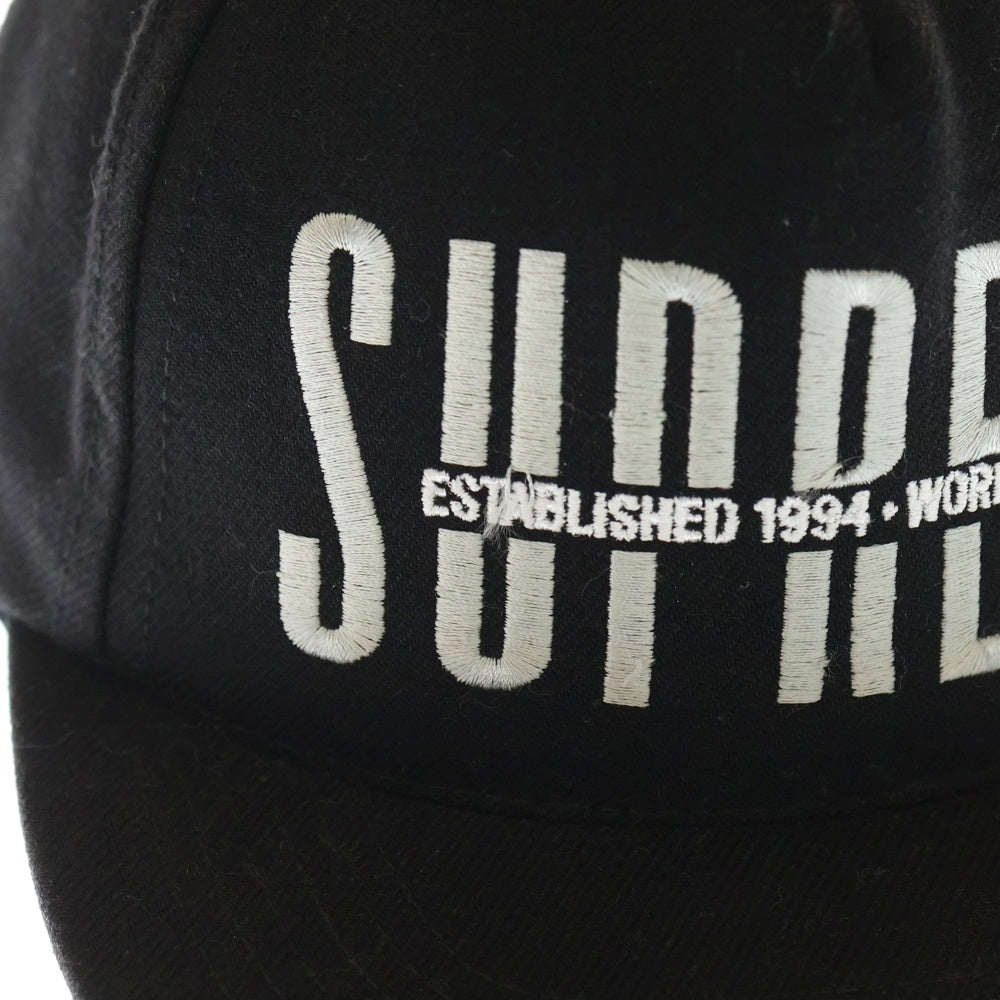 SUPREME(シュプリーム) 18AW Global 6 Panel Cap グローバル ロゴエンブロイダリー キャップ 帽子 ブラック