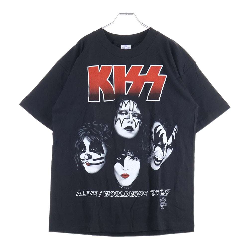 VINTAGE(ヴィンテージ) 90S VINTAGE KISS ALIVE WORLDWIDE TOUR PYRAMID ヴィンテージ USA製 キッス アライヴ ワールドワイド ツアー 1996-97 両面プリント 半袖Tシャツ