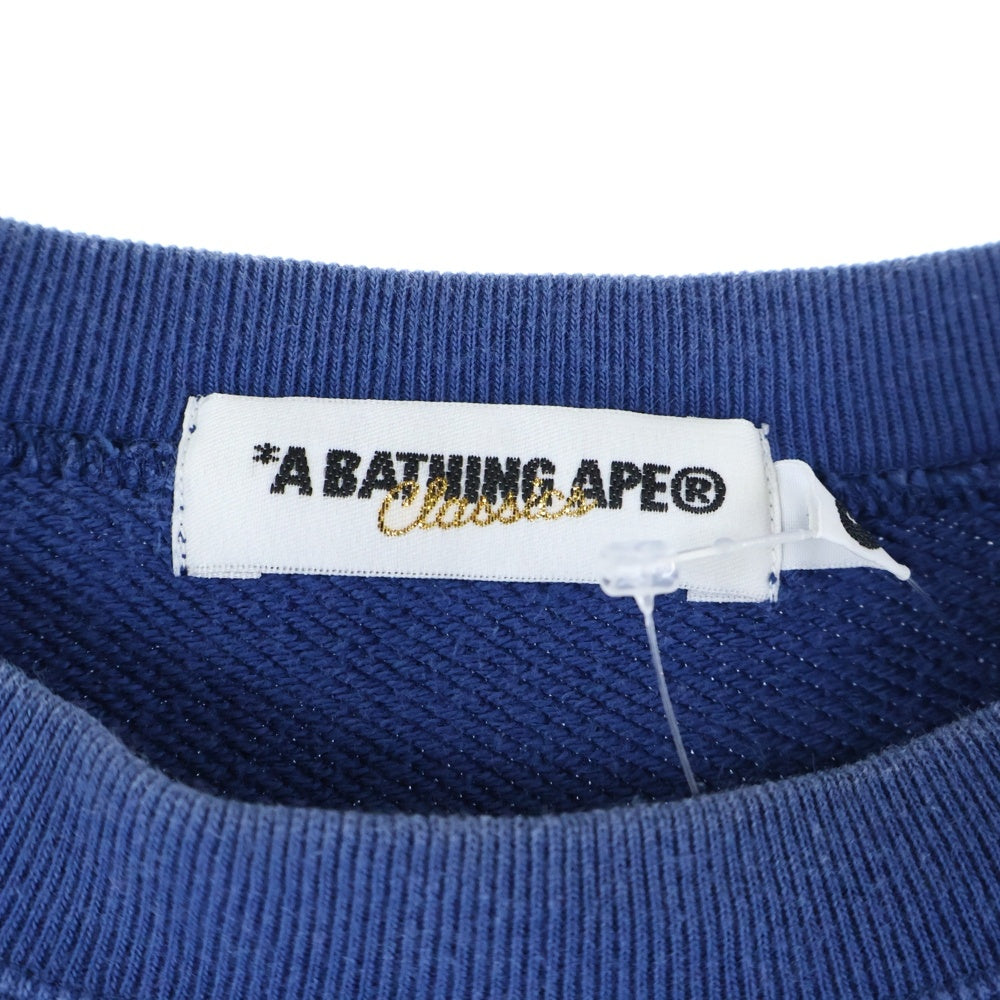 A BATHING APE(アベイシングエイプ) フロントロゴデザイン ベイビーマイロ クルーネック カットソー 半袖Tシャツ ブルー