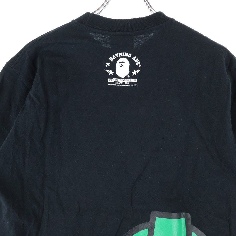 A BATHING APE(アベイシングエイプ) BABY MILO ベイビー マイロ 両面ロゴデザイン クルーネック カットソー 半袖Tシャツ ブラック