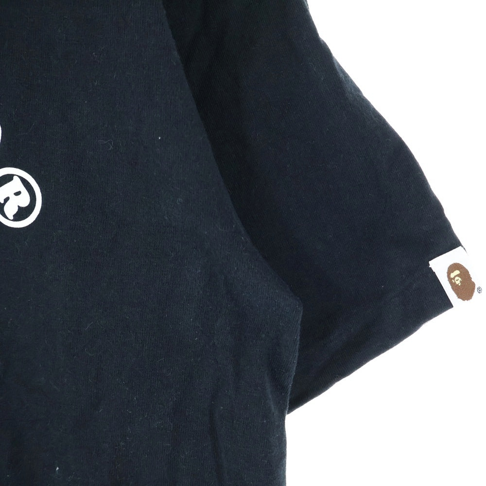 A BATHING APE(アベイシングエイプ) BABY MILO ベイビー マイロ 両面ロゴデザイン クルーネック カットソー 半袖Tシャツ ブラック
