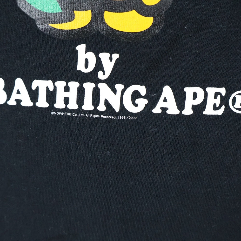 A BATHING APE(アベイシングエイプ) BABY MILO ベイビー マイロ 両面ロゴデザイン クルーネック カットソー 半袖Tシャツ ブラック