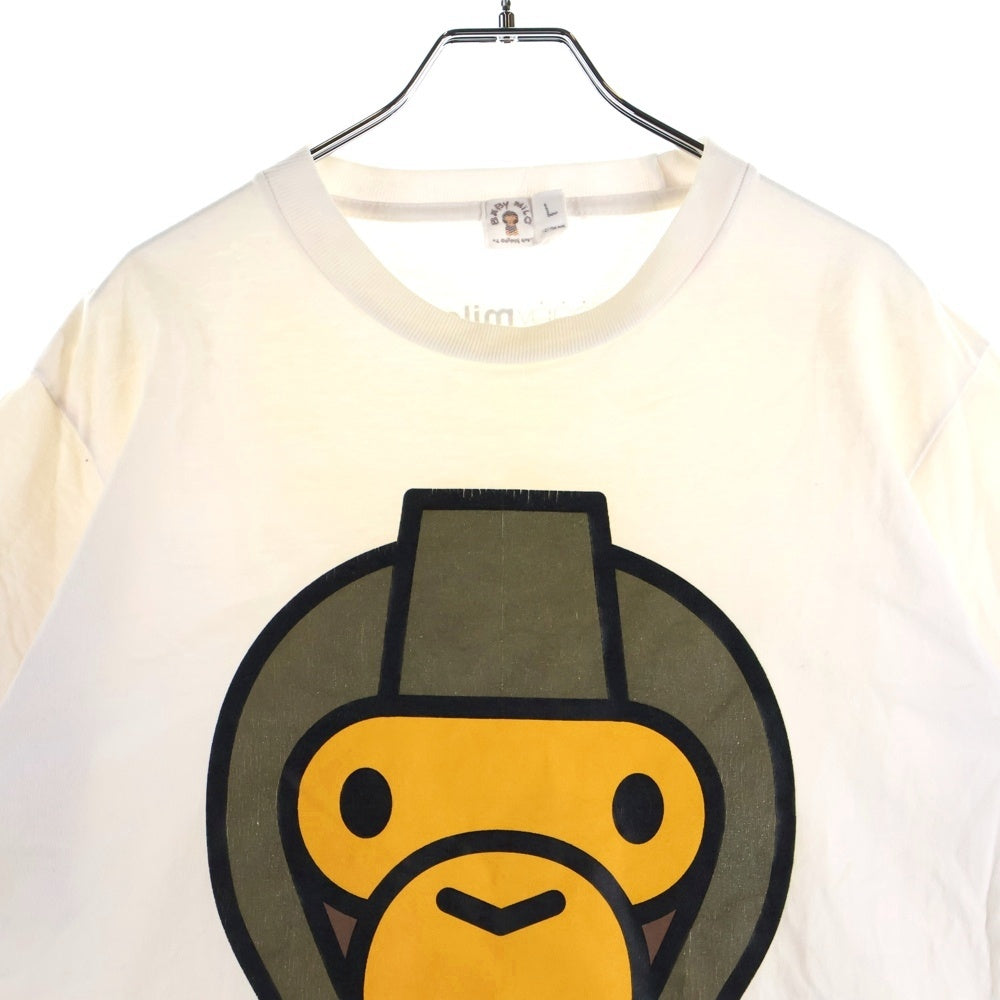 A BATHING APE(アベイシングエイプ) BABY MILO ベイビー マイロ フロントロゴデザイン クルーネック カットソー 半袖Tシャツ ホワイト