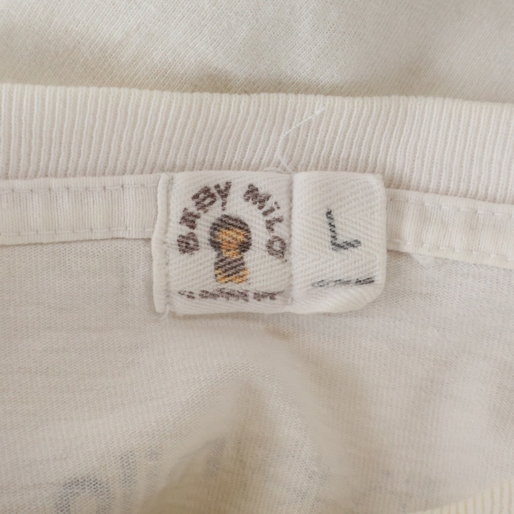 A BATHING APE(アベイシングエイプ) BABY MILO ベイビー マイロ フロントロゴデザイン クルーネック カットソー 半袖Tシャツ ホワイト