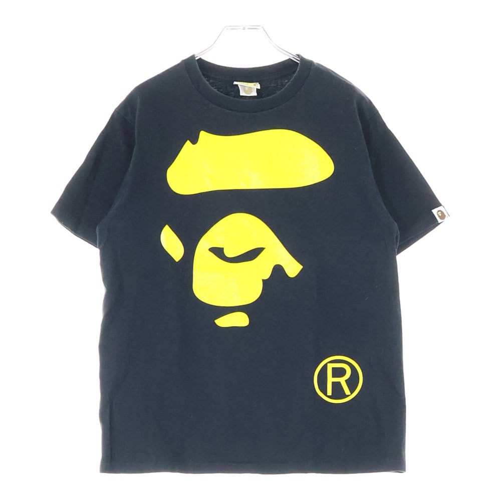 A BATHING APE(アベイシングエイプ) 両面シリコンロゴプリントデザイン クルーネック カットソー 半袖Tシャツ ブラック
