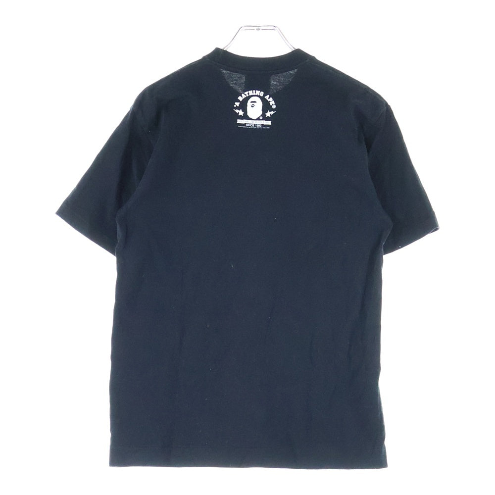 A BATHING APE(アベイシングエイプ) APE SHALL NEVER KILL APE シャル ネバー キル フロントロゴデザイン クルーネック カットソー 半袖Tシャツ ブラック