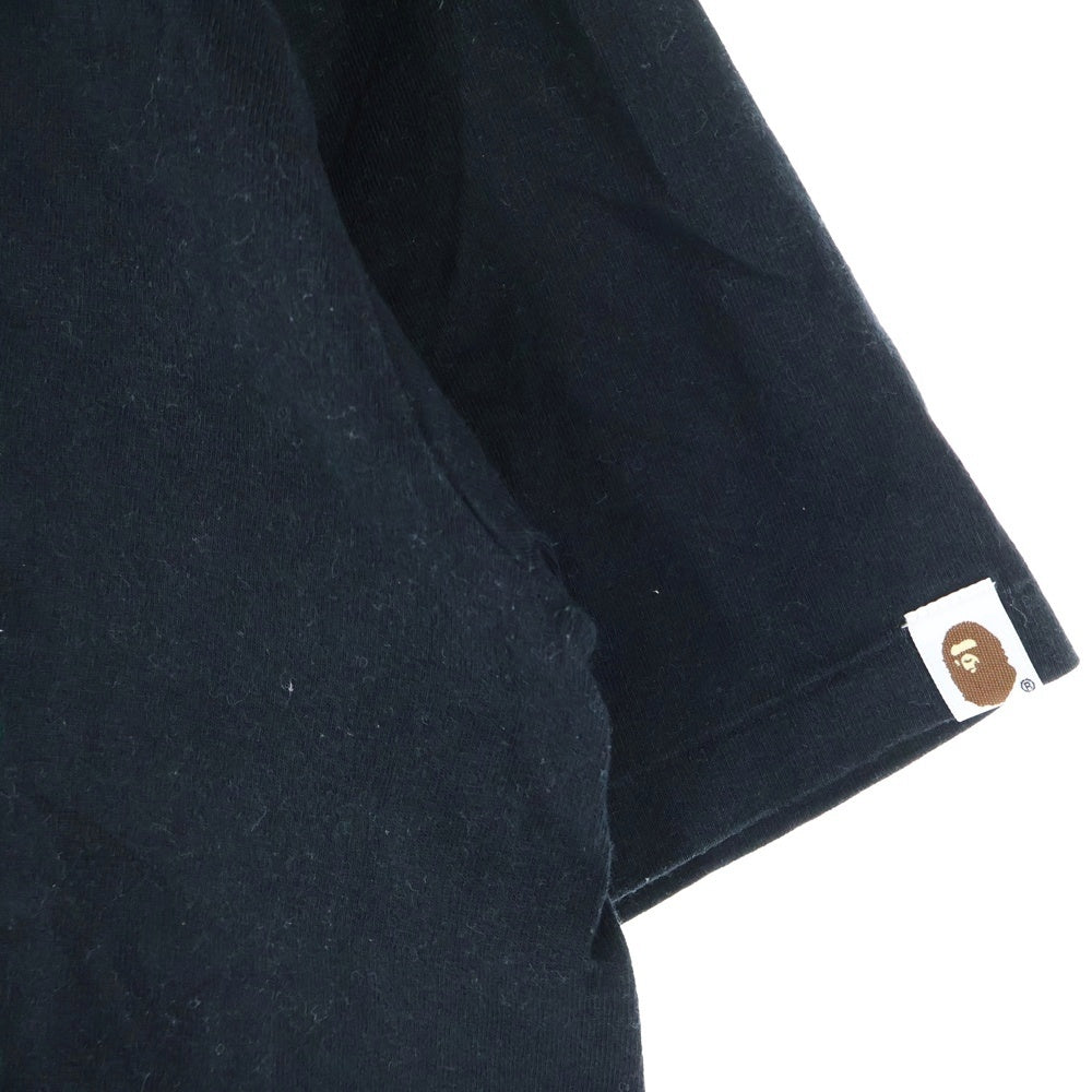 A BATHING APE(アベイシングエイプ) APE SHALL NEVER KILL APE シャル ネバー キル フロントロゴデザイン クルーネック カットソー 半袖Tシャツ ブラック