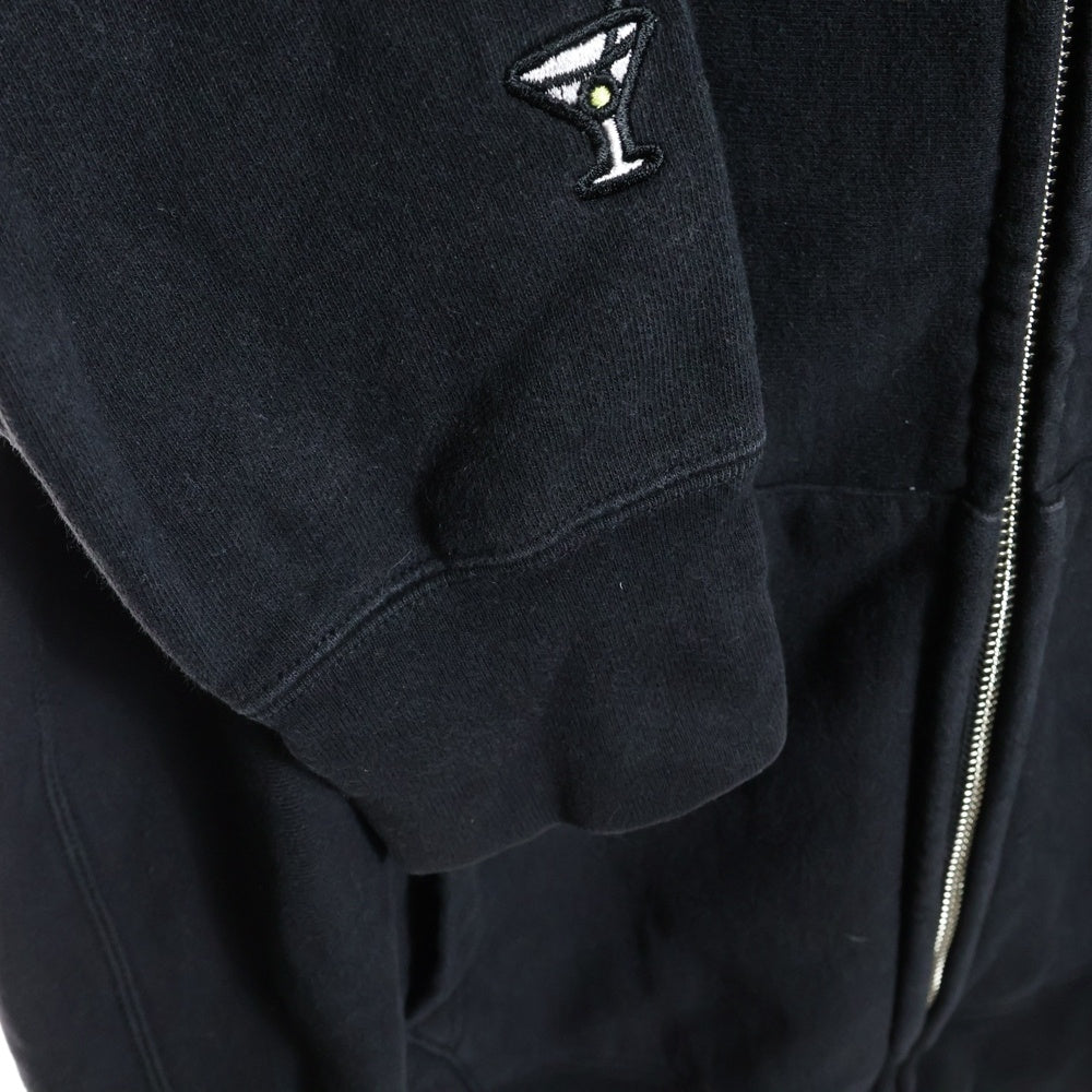 A BATHING APE(アベイシングエイプ) MILO マイロ フロントロゴデザイン ダブルポケット フルジップ フーデッド スウェット パーカー ブラック