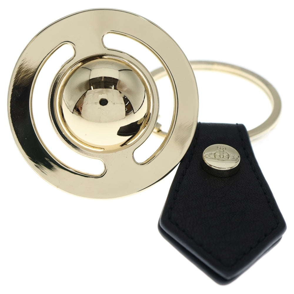 Vivienne Westwood(ヴィヴィアンウエストウッド) プラネットモチーフ レザー切り替え キーホルダー ゴールド 82030010