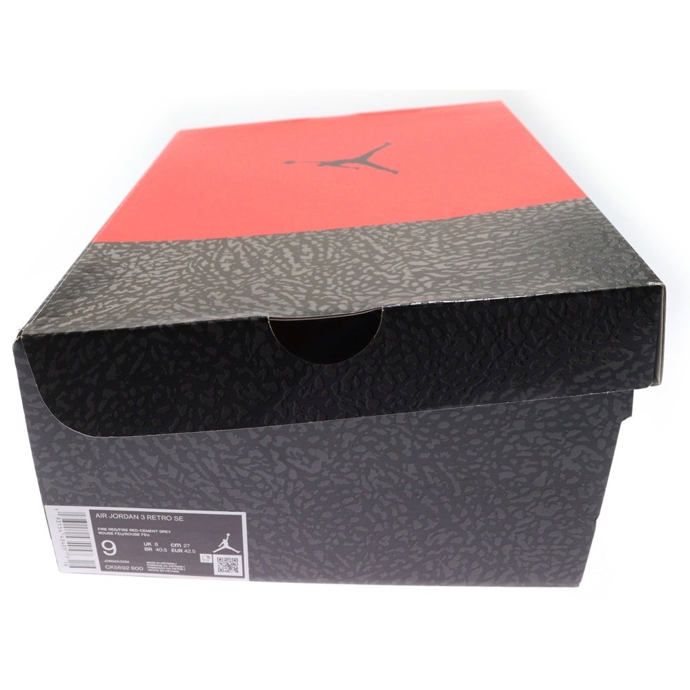 NIKE(ナイキ) AIR JORDAN 3 RETRO SE UNITE FIRE RED エアジョーダン3 レトロ SE ユナイトファイヤーレッド ハイカットスニーカー レッド US9/27cm CK5692-600