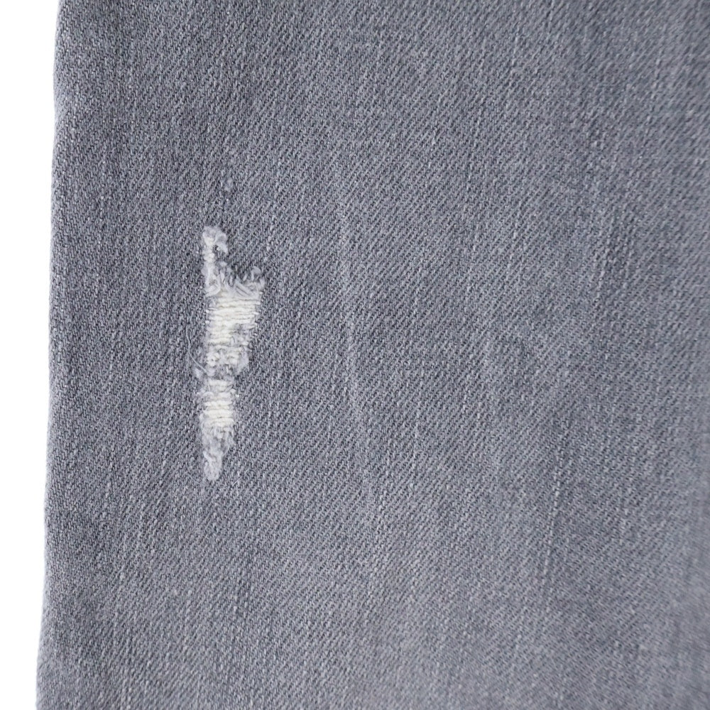 DSQUARED2(ディースクエアード) 20AW ボタンフライ ダメージ ストレート スキニー スリム デニムパンツ グレー S74LB0786