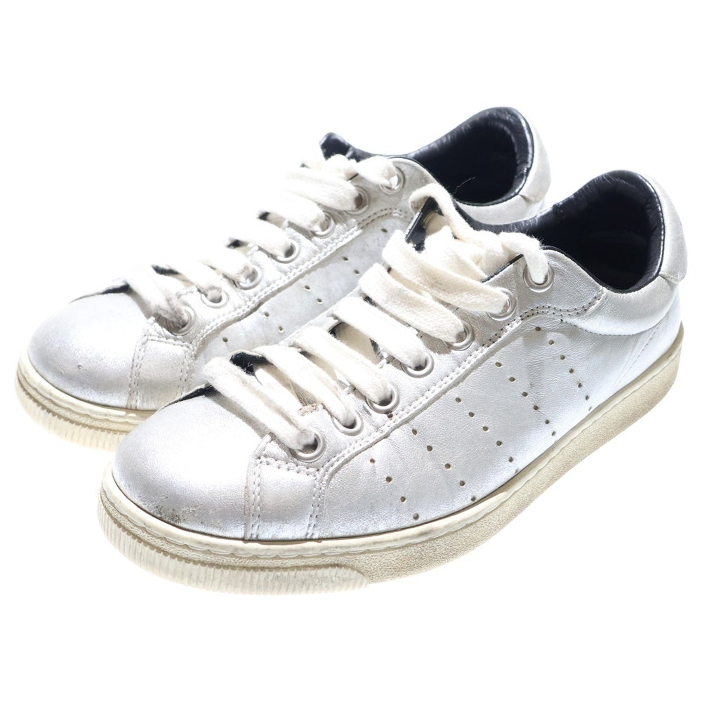 DSQUARED2(ディースクエアード) レースアップ メタリック ローカットスニーカー シルバー